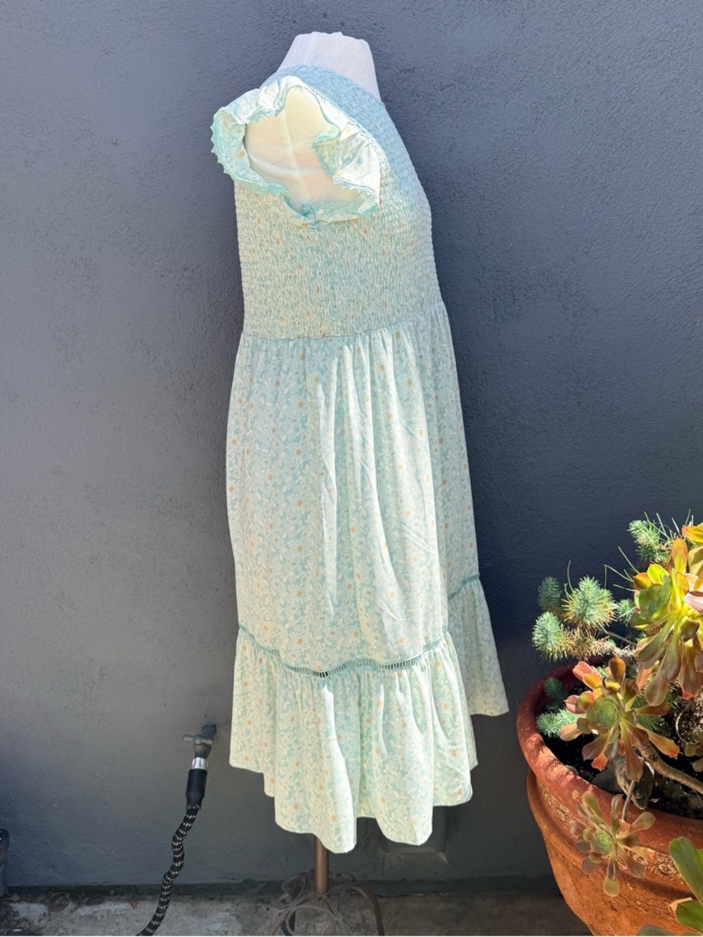 Melrose and Market Light Blue Floral Smocked Dress - Picture 6 of 12